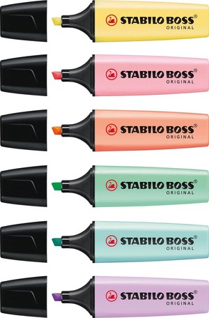 Stabilo Boss Original Etui met 6 pastelkleuren