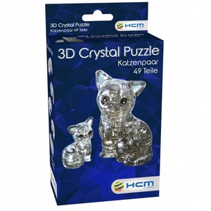 Uitputten Aggregaat vermoeidheid Crystal Puzzel 3D Kattenpaar 49 stukjes, | Donner