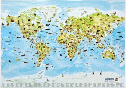 Monde des animaux wandkaart geplastificeerd