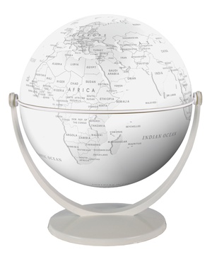 Globe 15 cm blanc stylisé tournant & basculant