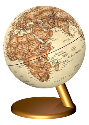 Globe 15 cm illuminé antique