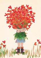 Happy Art Postkarte Rote Blumen