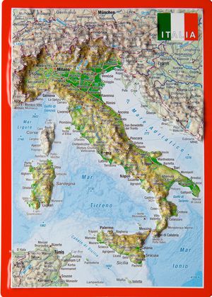 Italië reliëfpostkaart
