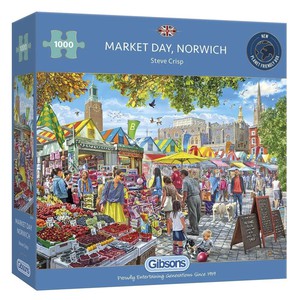 Gibsons Puzzel Market Day Norwich 1000 stukjes