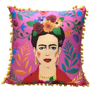 Talking Tables Boho Frida Kahlo Rozen kussen met kwastjes