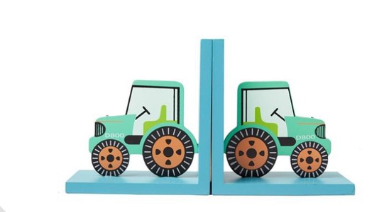 Sass & Belle Boekensteunen Green Tractor 2 stuks