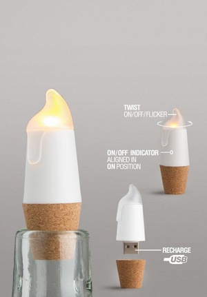 Candle Bottelight Lampje Vlam Recharchable-USB