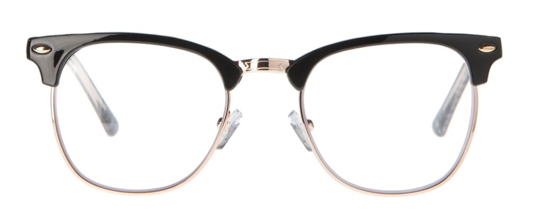 Icon Eyewear MCU721 Clubmaster Silverline Leesbril +2.00 - Glanzend zwart