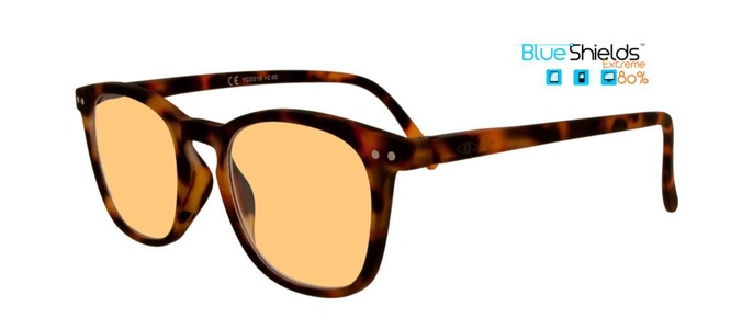 Icon Eyewear YED215 Xtreme Jibz BlueShields Leesbril +1.00 - Rubberized Demi Tortoise