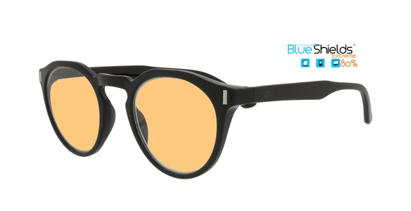 BlueShields by Icon Eyewear NEB352 Nemo Beeldschermbril Xtreme blauw licht filter 80% leessterkte +1.00 - Zwart