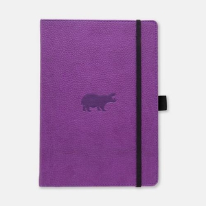 Dingbats A5+ Wildlife Purple Hippo Notebook - Plain