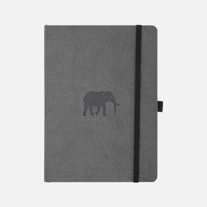 Dingbats A5+ Wildlife Grey Elephant Notebook - Dotted Soft