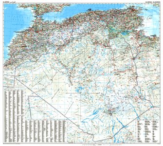 Algerije wegen wandkaart