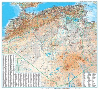 Algerije geografisch wandkaart