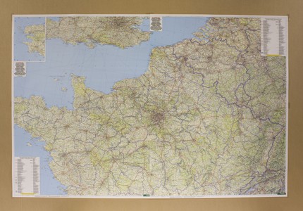 Frankrijk Noord + Zuid wandkaart geplastificeerd