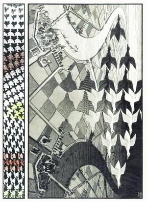 Puzzel Escher - Day and Night 1000 stukjes