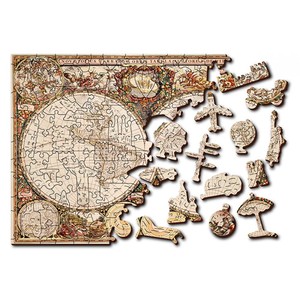 Wooden City Antique World Map XL Houten Legpuzzel