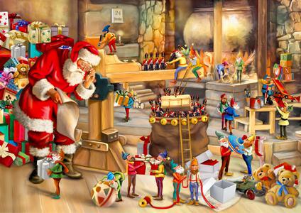 Santa's Workshop puzzel in hout 1010 stuks