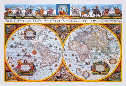 Nova Terrarum antieke kaart puzzel in hout 1010 stuks
