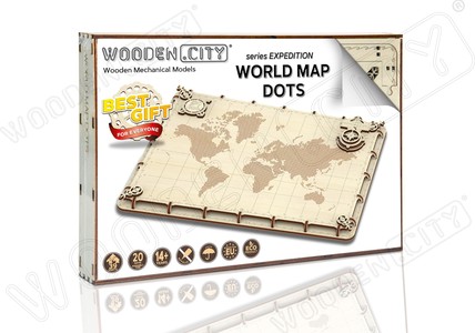 Bouwplaat World Map Expeditie Dots