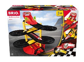 BRIO - 30550 Rennbahn-Turm mit zwei Rennwagen | Rennwagen-Spielzeugset für Kinder ab 3 Jahren