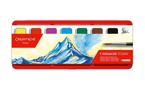 Caran d'Ache Gouache Studio - Box of 8 Colour Tablets