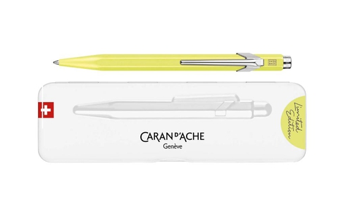 Caran d'Ache Ballpoint Pen 849 textured Fluorescent Yellow Pastel - Limited Edition