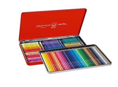 Caran d'Ache Keith Haring Mixed Media Set - 40 Water-Soluble Colour Pencils + 42 Wax Pastels