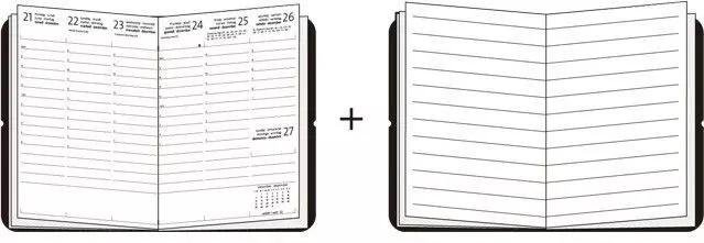 Ciak DUO Midi Verticaal Black/White Lined Notebook + Weekagenda 2021