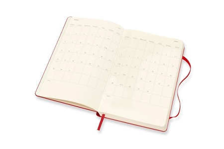 Moleskine 12 Monate Tageskalender 2021 Large/A5, 1 Tag = 1 Seite, Fester Einband, Scharlachrot