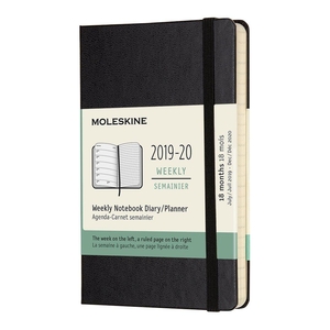 Moleskine Weekly Notebook Diary/Planner Pocket Black Hardcover 18 maanden 2020-2021