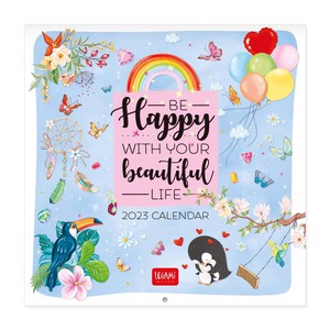 Uncoated Paper Live Happy Wall Calendar 2023