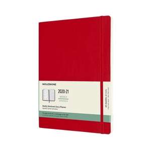 Moleskine Weekly Notebook Diary/Planner XL Scarlet Red Softcover 18 maanden 2020-2021