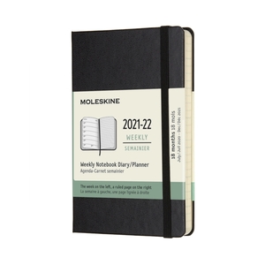 Moleskine Weekly Notebook Diary/Planner Pocket Black Hardcover 18 maanden 2021-2022