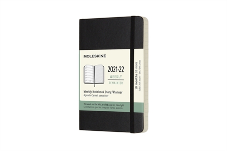 Moleskine Weekly Notebook Diary/Planner Pocket Black Softcover 18 maanden 2021-2022