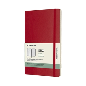 Moleskine Weekly Notebook Diary/Planner Large A5 Scarlet Softcover 18 maanden 2021-2022