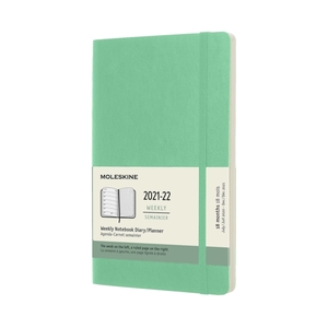 Moleskine Weekly Notebook Diary/Planner Large A5 Ice Green Softcover 18 maanden 2021-2022