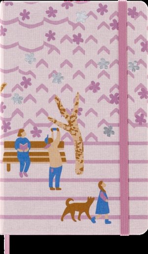 Moleskine Limited Edition Notebook Sakura, Large, Plain, Bench, Canvas Hard Cover (5 x 8.25)