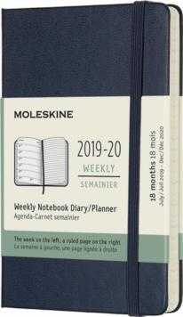 Moleskine weekly pocket hard cover sapphire blue 18 maanden 2019-2020