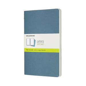 Moleskine Large Cahier Journals Brisk Blue Plain