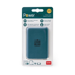 Legami Power Man Powerbank Supercharge - Petrol Blue