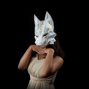 Papercraft World Future Fox Mask White