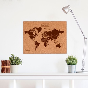 Woody Map Wereld L bruin 60 x 45 cm