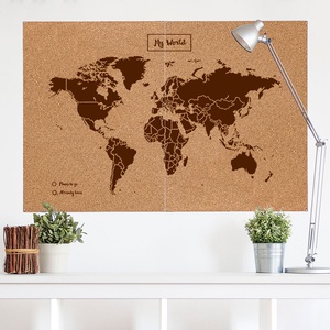Woody Map Wereld XXL bruin 120 x 90 cm