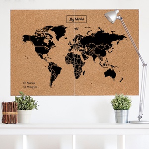 Woody Map Wereld XXL zwart 120 x 90 cm