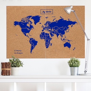 Woody Map Wereld XXL blauw 120 x 90 cm