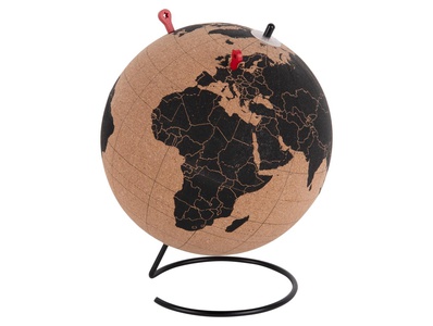Present Time Wereld Globe Black Cork Large