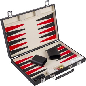 Backgammon Deluxe set 15'' Kunstleer