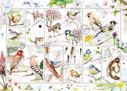 Bekking & Blitz Puzzel Michelle Dujardin - Birds on Stamps 1000 stukjes