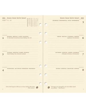 Succes Mini - Box met jaarinhoud - 1 week op 2 pagina's - Crèmekleurig - Viertalig - Agenda 2024